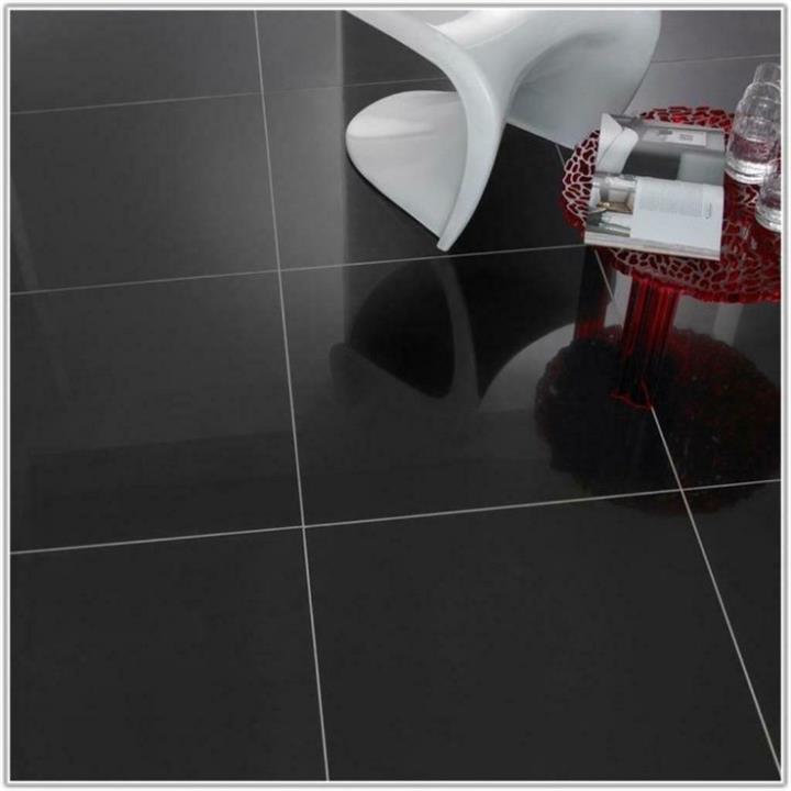 Hoogglans vloertegel zwart Super 60x60cm | Benvetti
